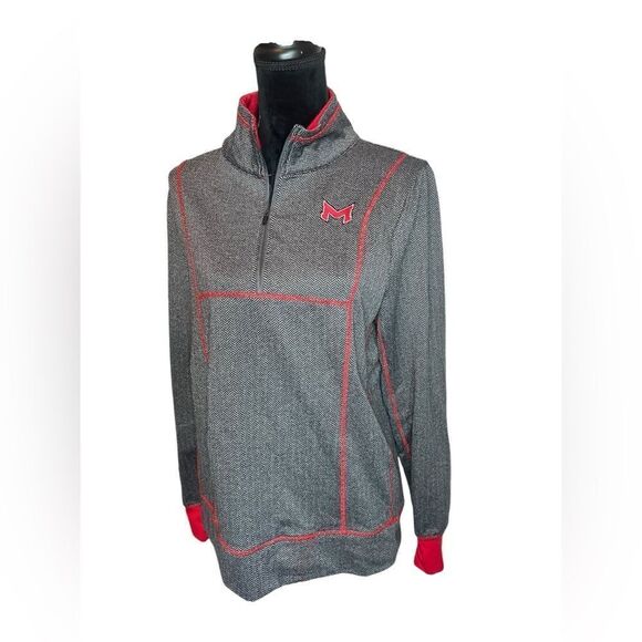 COLOSSEUM UNIVERSITY OF MARYVILLE CHARCOAL HERRINGBONE QUARTER ZIP PULLOVER - Picture 1 of 10